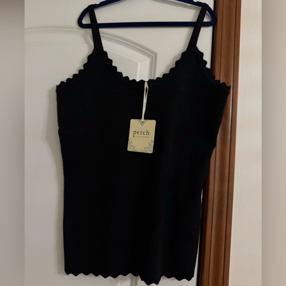 Perch by Blu pepper- Black Scalloped Cami
